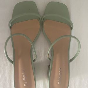 Mint green heels
